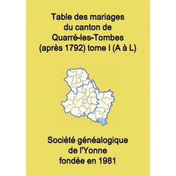 Canton de Quarré-les-Tombes (89-23) - Etat Civil - Tome 1 - A à L