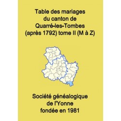 Canton de Quarré-les-Tombes (89-23) - Etat Civil - Tome 2 - M à Z