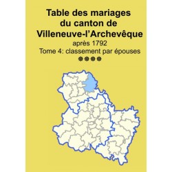 Canton de Villeneuve-l'Archevêque (89-36) - Etat-civil - Tome 4 - Femmes